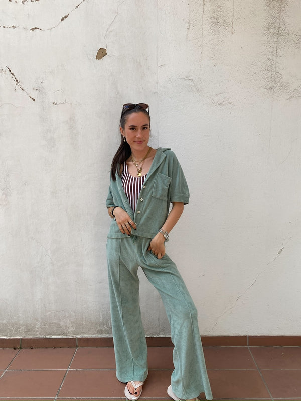 Frottee Pants sage green