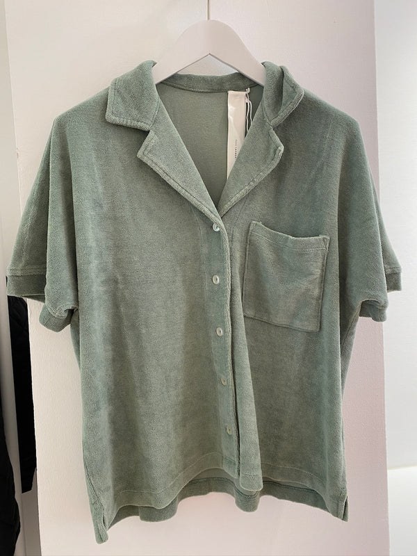 Frottee Polo sage green
