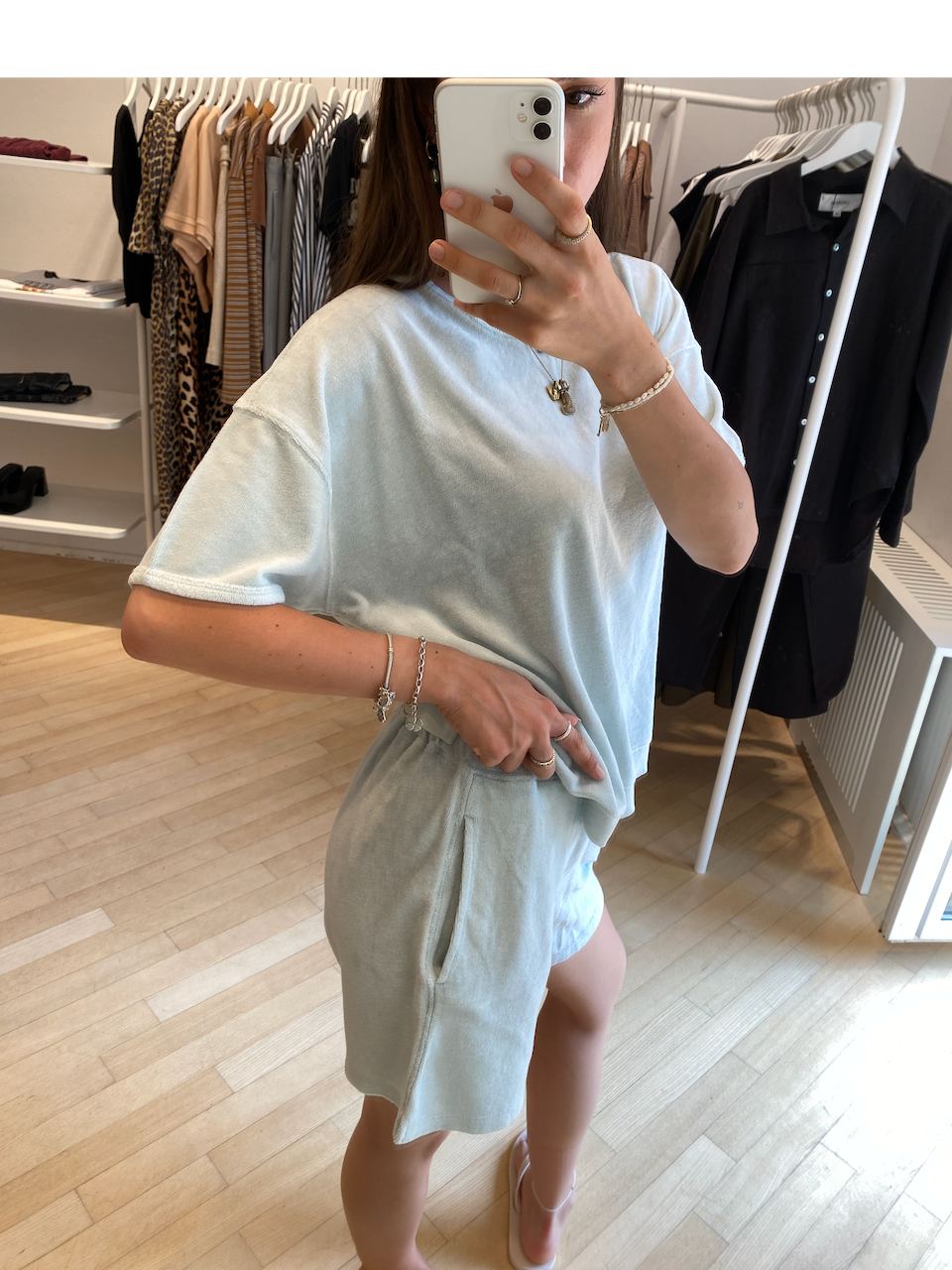 Frottee Shorts baby blue