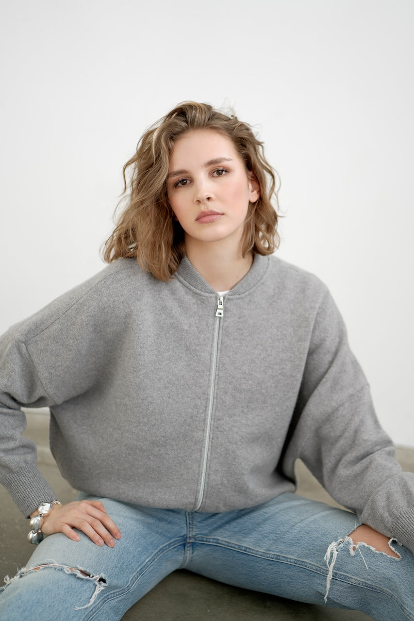 Jackie Cardigan grey melange