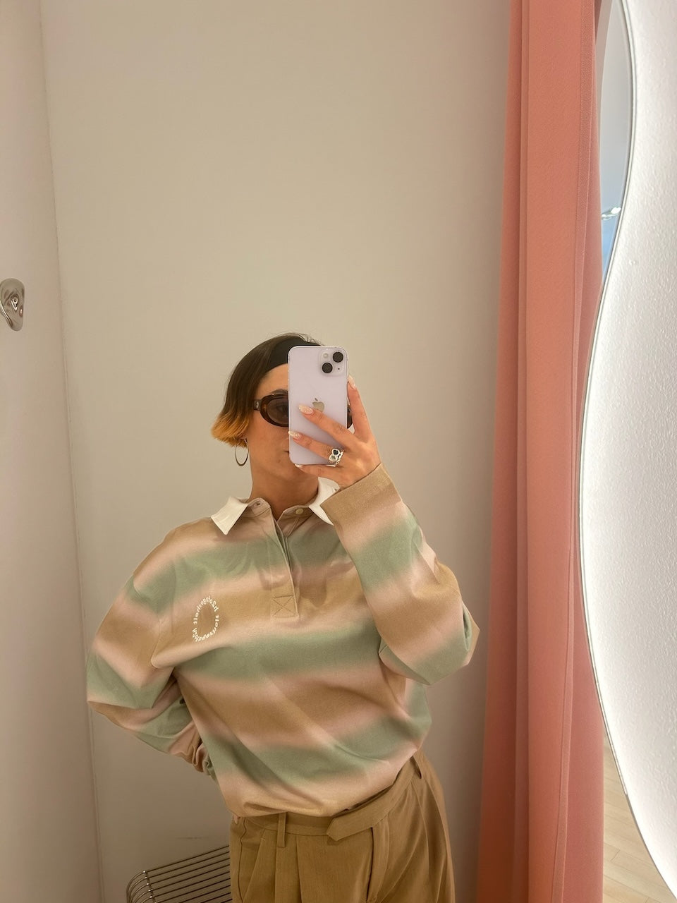 Cash Polo Shirt dusty multi spray