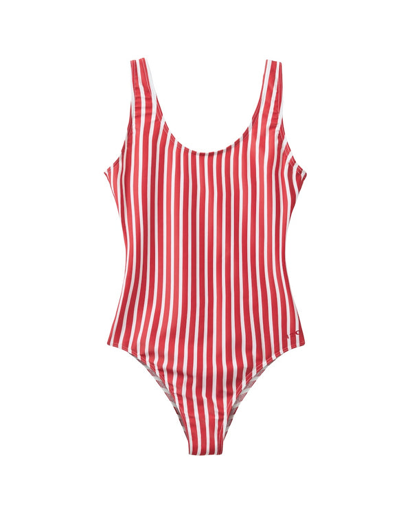 Stripe Swim Suite red