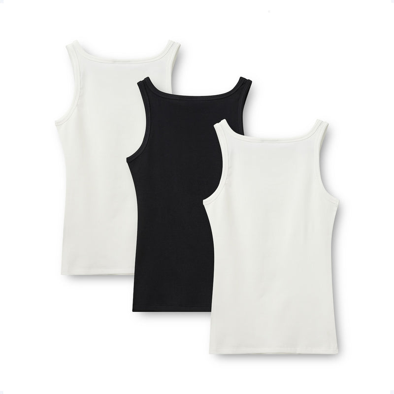 3 Pack Tank Top white/black