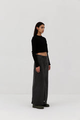 Classic Jeans Skirt washed black