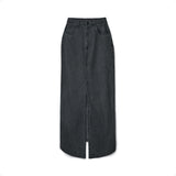 Classic Jeans Skirt washed black