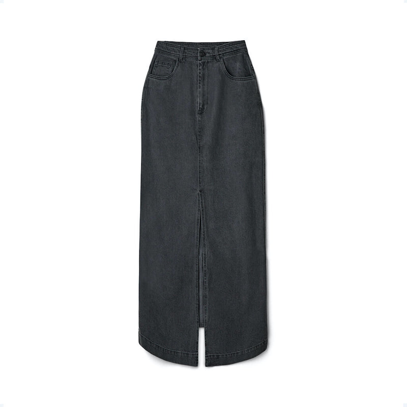 Classic Jeans Skirt washed black