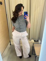 Holiday Pants dusty rose stripe