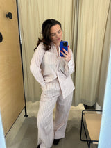 Holiday Pants dusty rose stripe