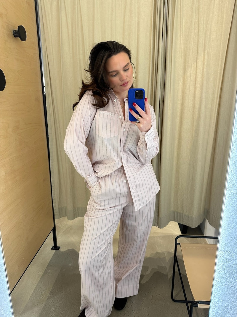 Holiday Pants dusty rose stripe