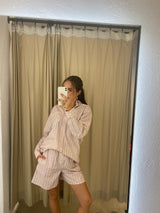 Holiday Shirt dusty rose stripe