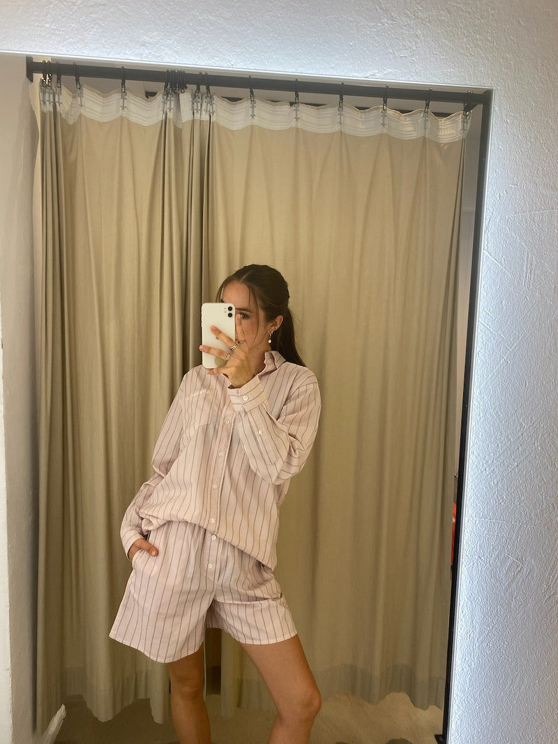 Holiday Shirt dusty rose stripe