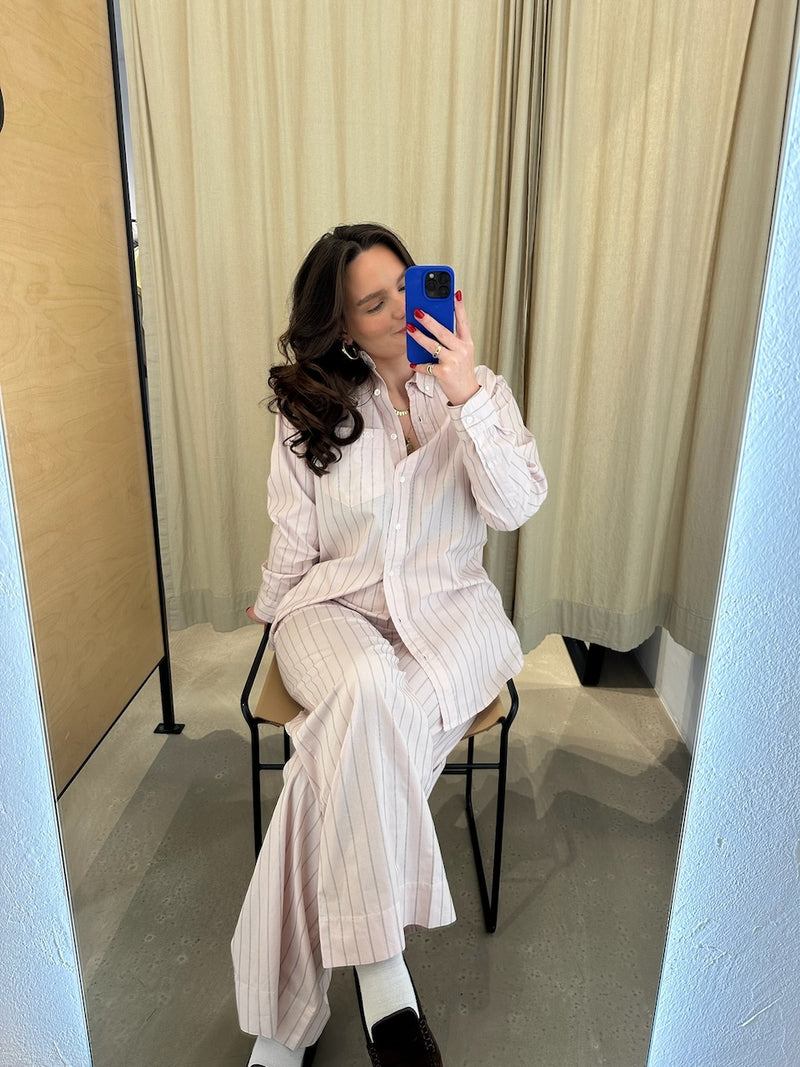 Holiday Pants dusty rose stripe