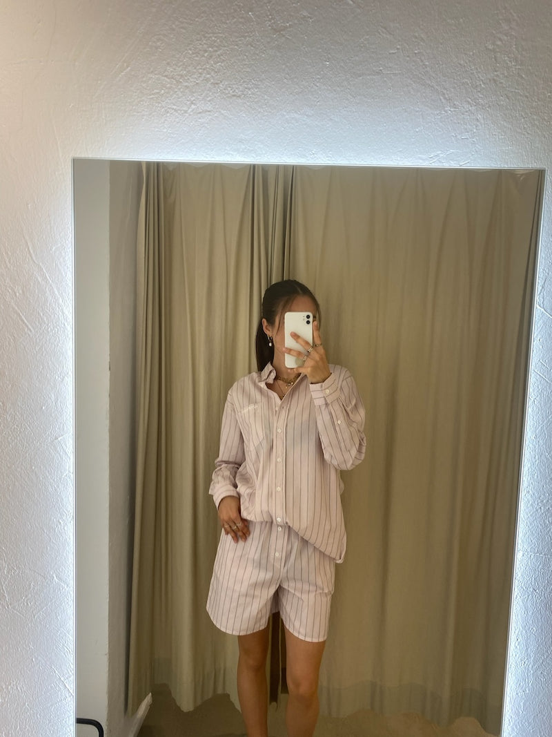 Holiday Shirt dusty rose stripe