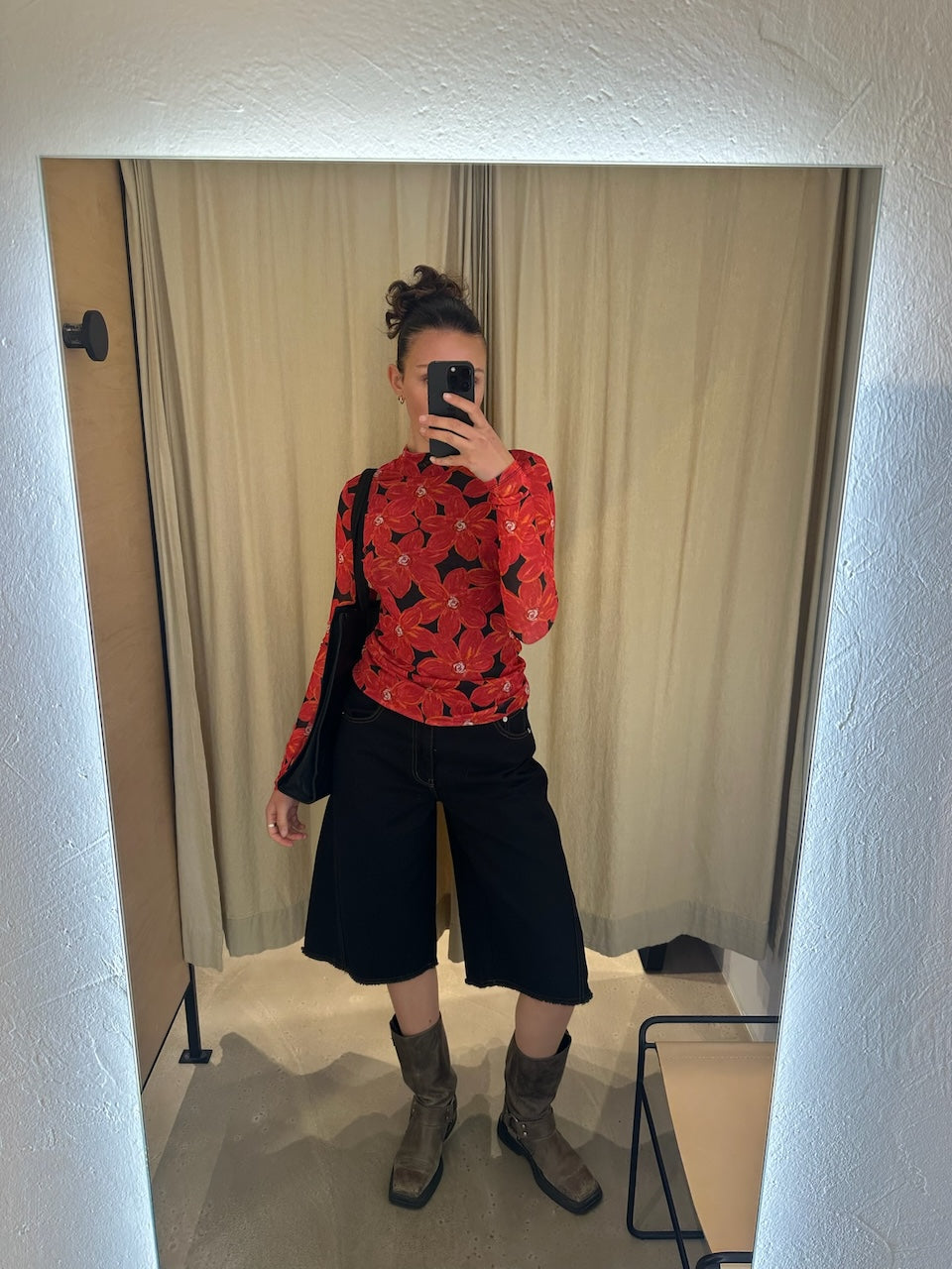 Jane Longsleeve spicy red flower