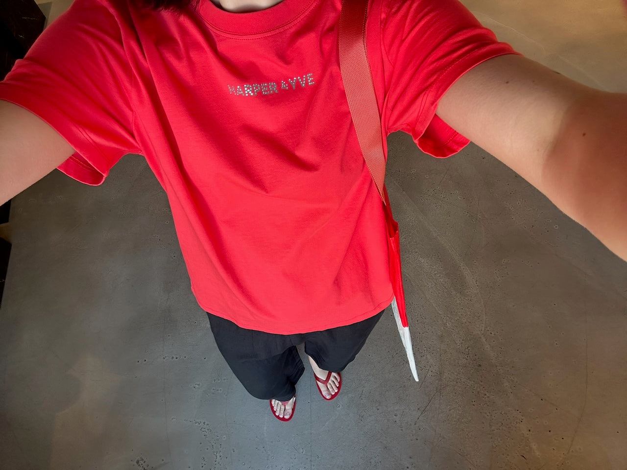 Rhinestone T-Shirt spicy red