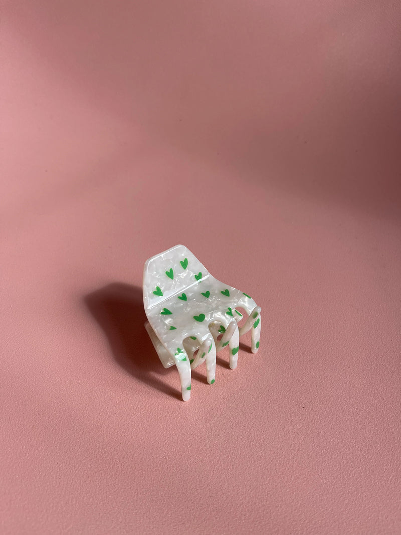 Haarklammer Fee Big Hearts white/keylime