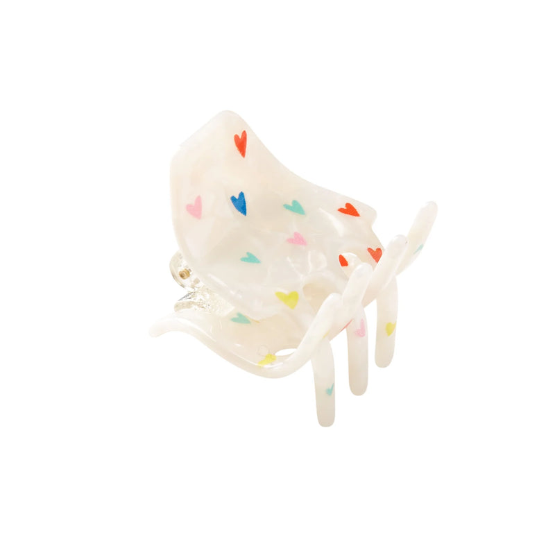 Haarklammer Fee mini Hearts pearl white