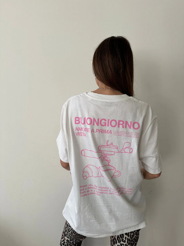 Buongiorno T-Shirt offwhite / rosa