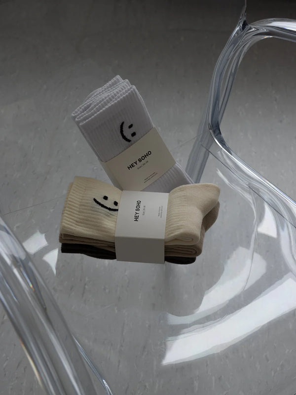 SMILEY Socken Doppelpack weiß
