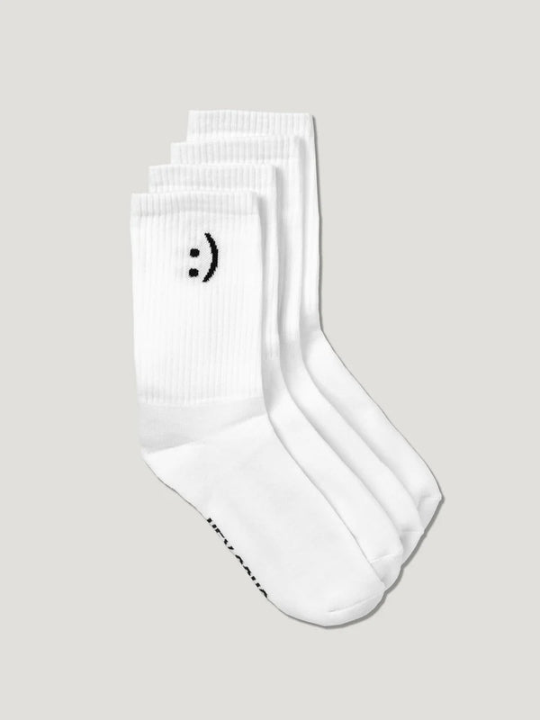 SMILEY Socken Doppelpack weiß