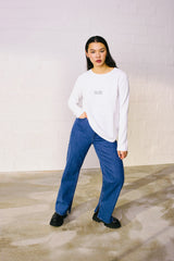 Selene Slitted Wide Leg Jeans mid blue