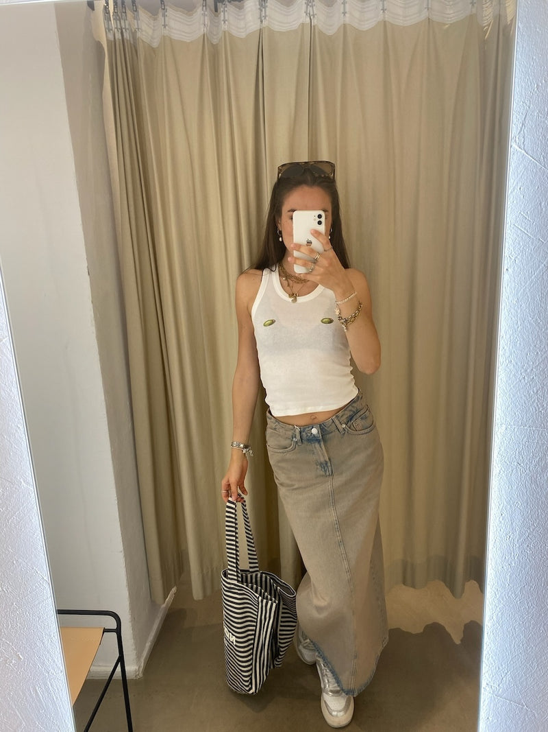 Amager Printed Top white olive