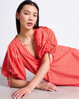 Dans Maxi Dress cherry red white