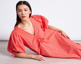 Dans Maxi Dress cherry red white