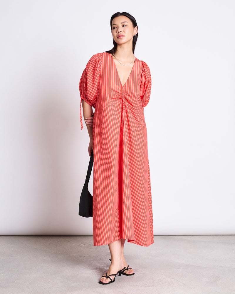 Dans Maxi Dress cherry red white