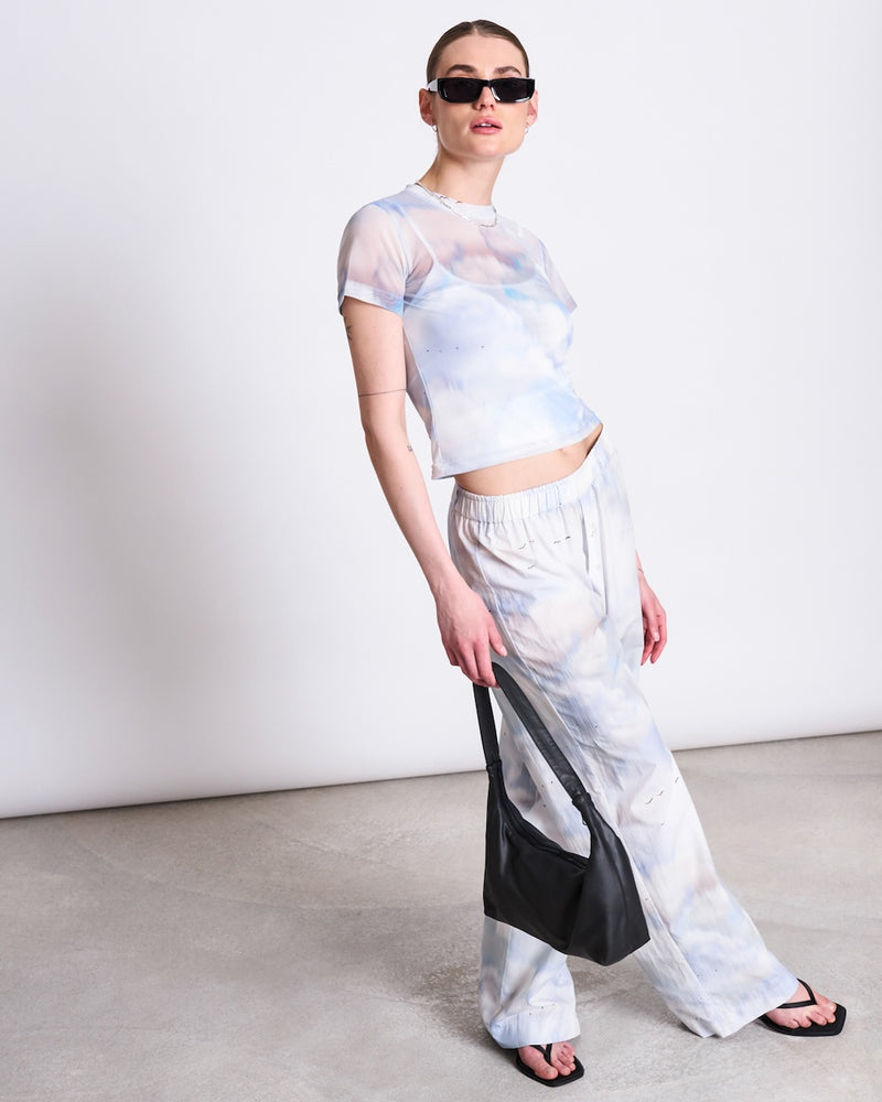 Evie Mesh T-Shirt cloud print