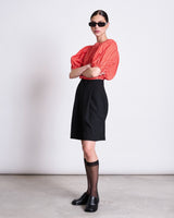 Laide Blouse cherry red white