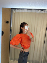 Laide Blouse cherry red white