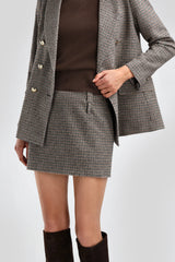 Alix Mini Skirt brown checked