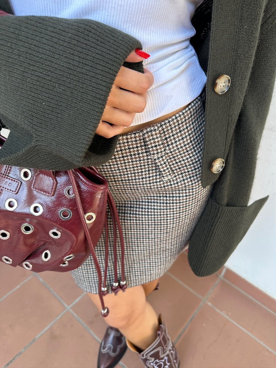 Alix Mini Skirt brown checked