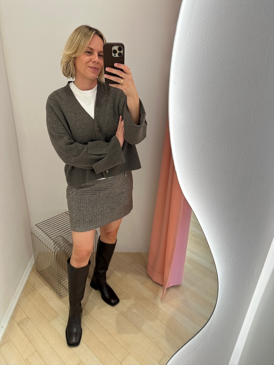 Alix Mini Skirt brown checked