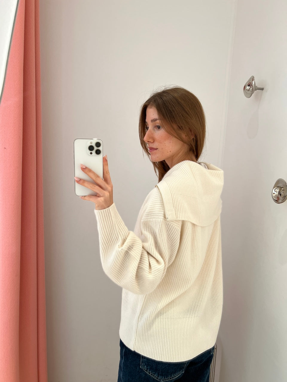 Amelie Zip Cardigan ivory