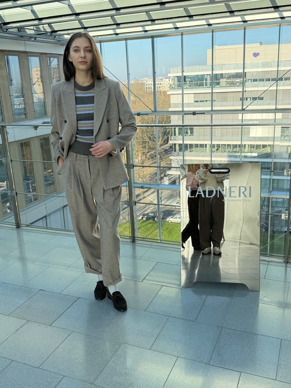 Barrel Pants taupe melange