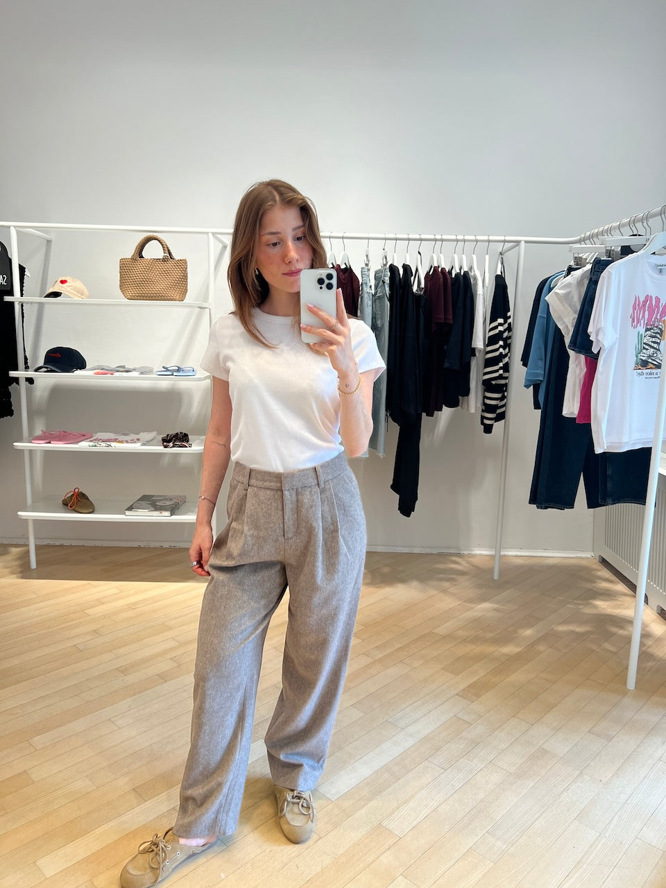 Barrel Pants taupe melange