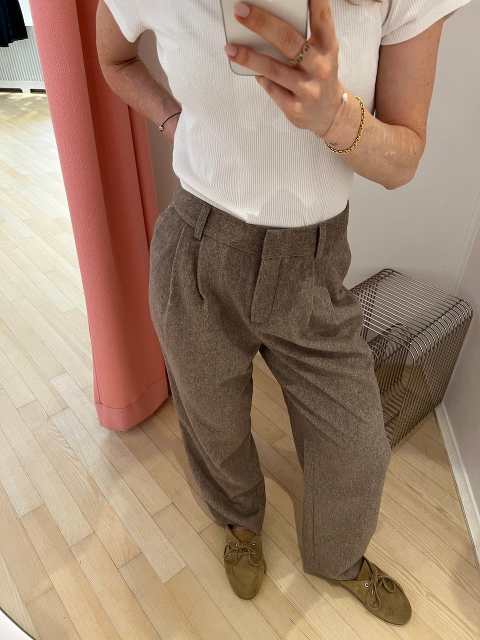 Barrel Pants taupe melange