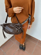 Cuir Maxi Skirt cognac