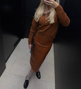 Cuir Maxi Skirt cognac