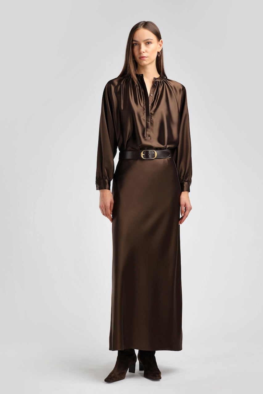 Le Plaine Maxiskirt chocolate