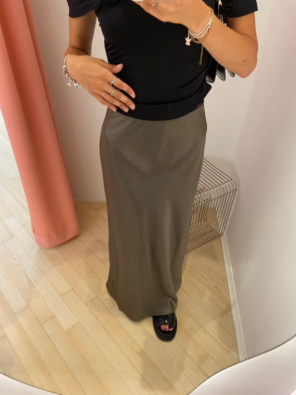 Le Plaine Maxiskirt oliv