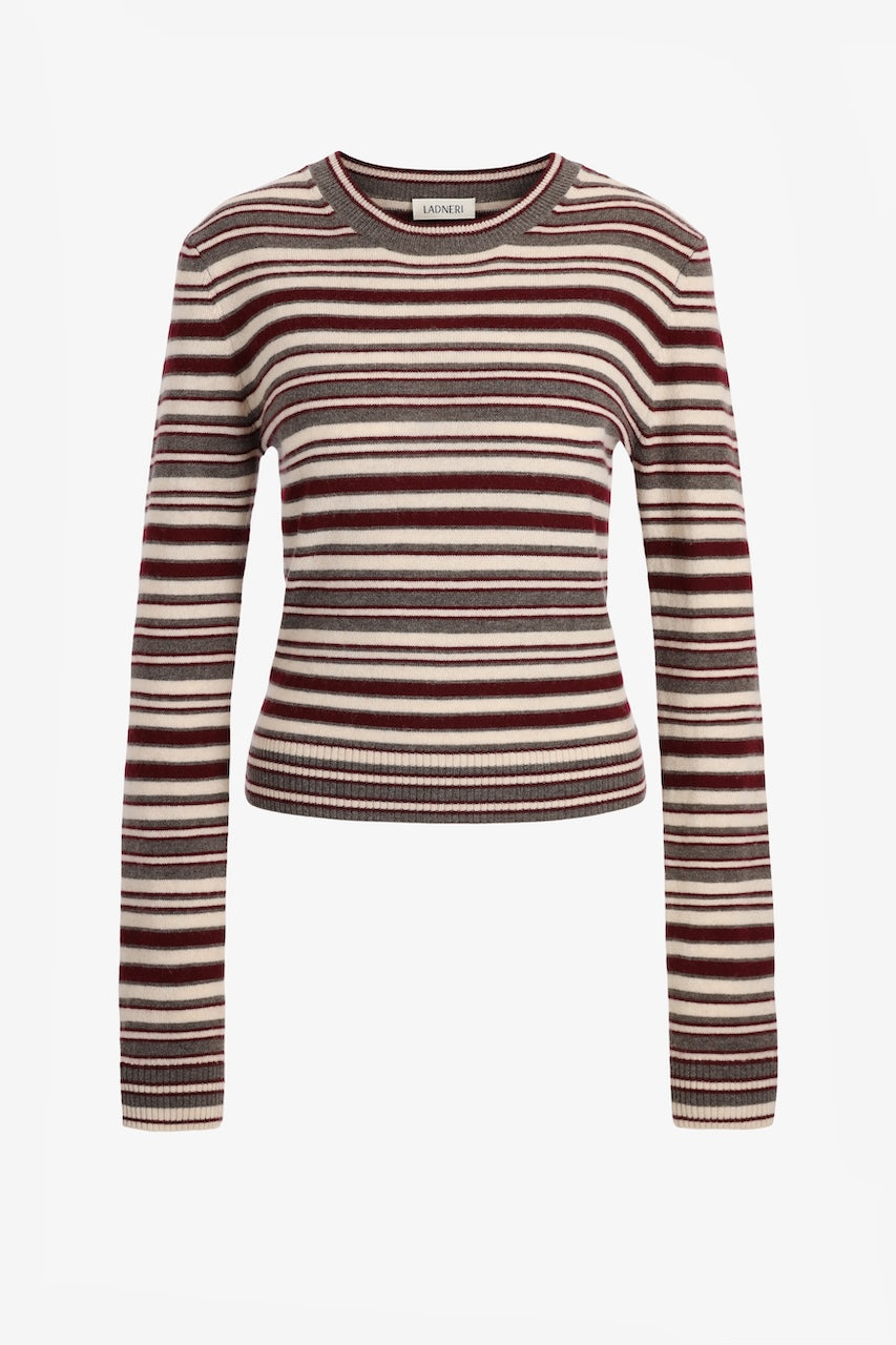 Lian Striped Longsleeve burgundy/brown/ivory