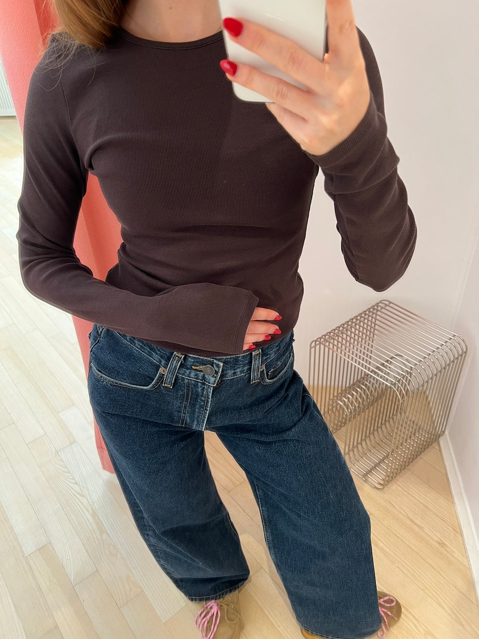 Line Longsleeve dark brown