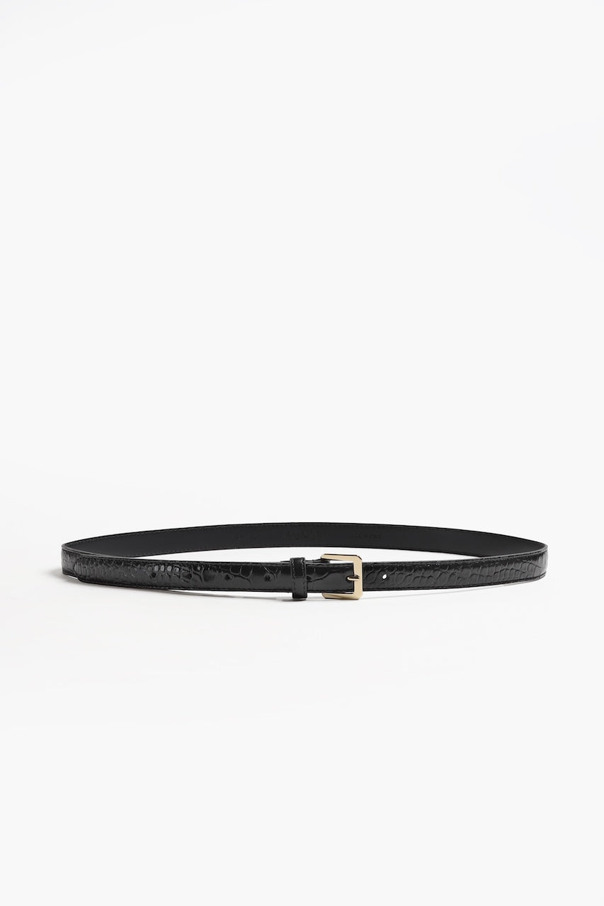 Lorian Belt black croco