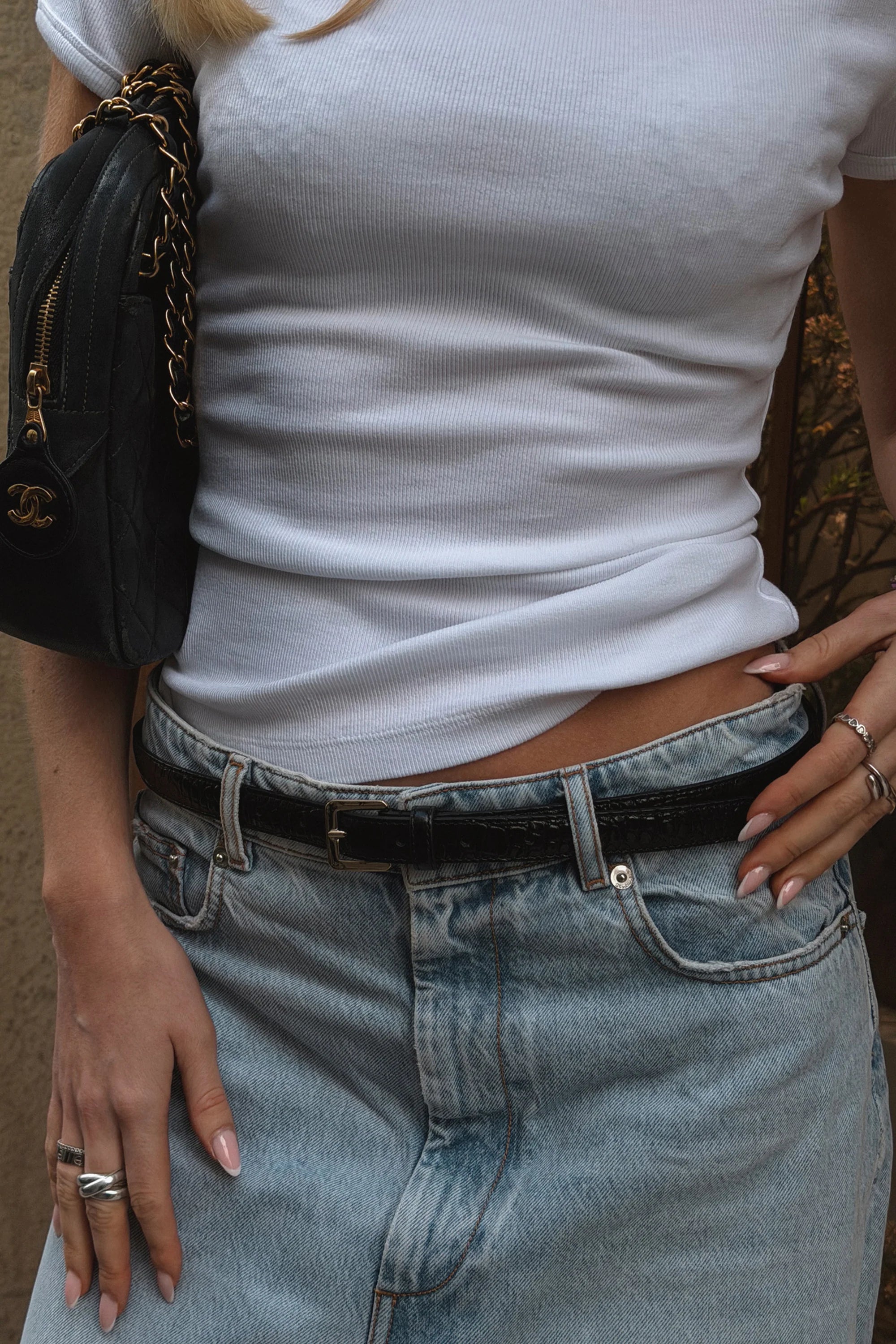 Lorian Belt black croco
