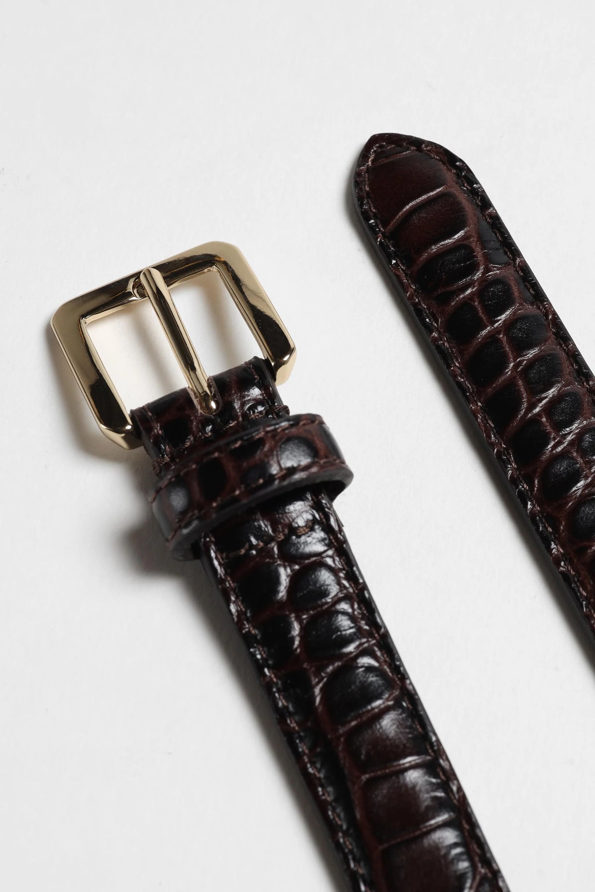 Lorian Belt brown croco