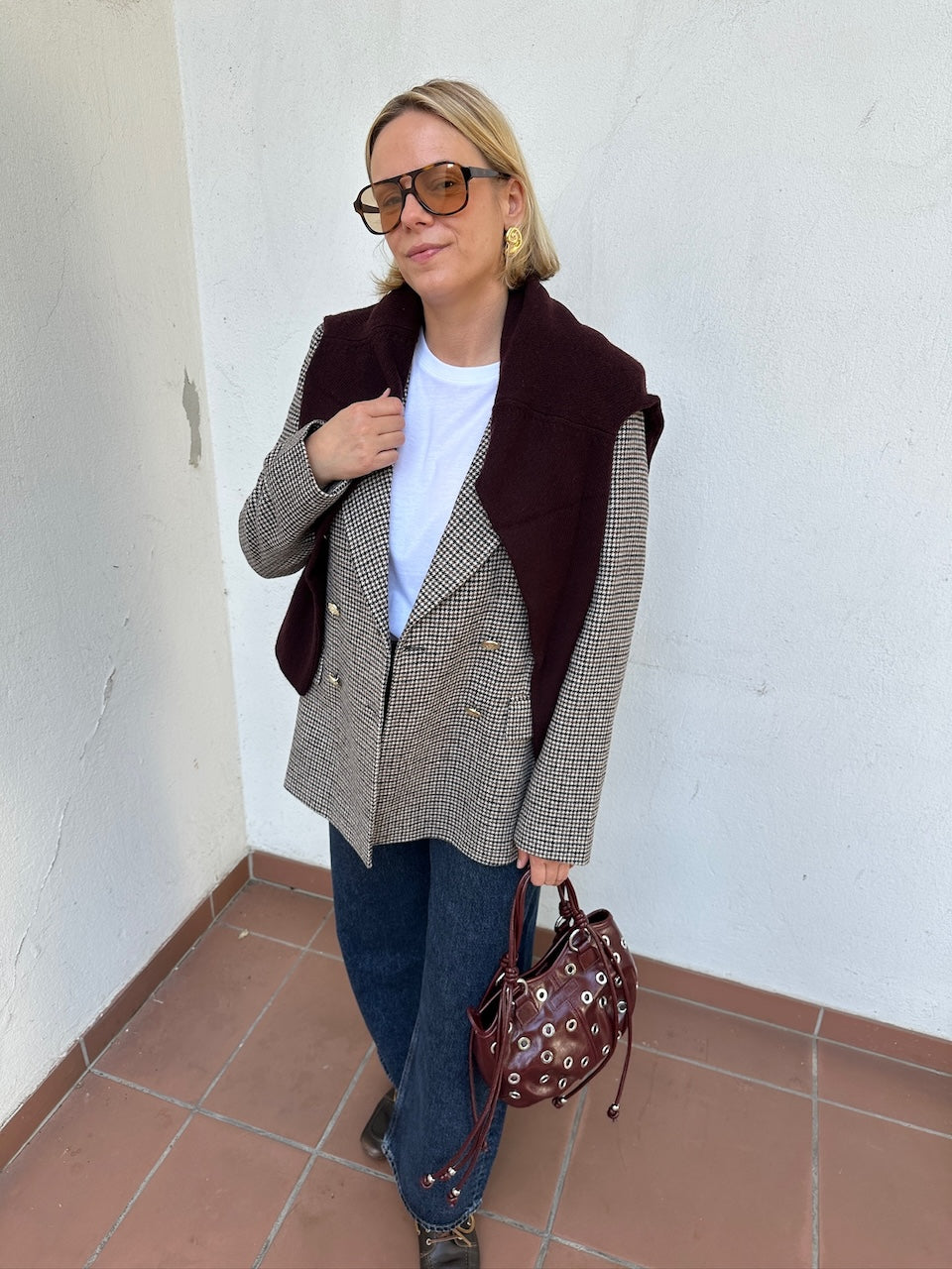 Manon Blazer brown checked