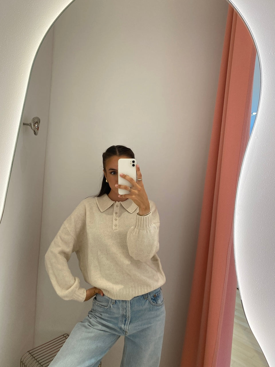 Nia Kaschmir Polo ecru